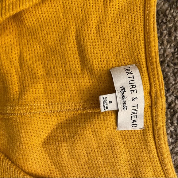 Madewell Yellow Ribbed Tie Front Blouse - Picture 4 of 7